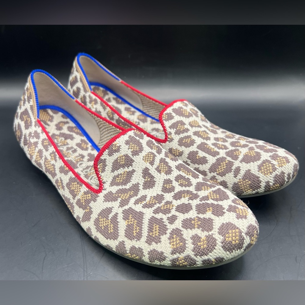 Rothy’s Mocha Spot, Leopard Print Slip-On Loafers, Womens size:10, Pre-Owned